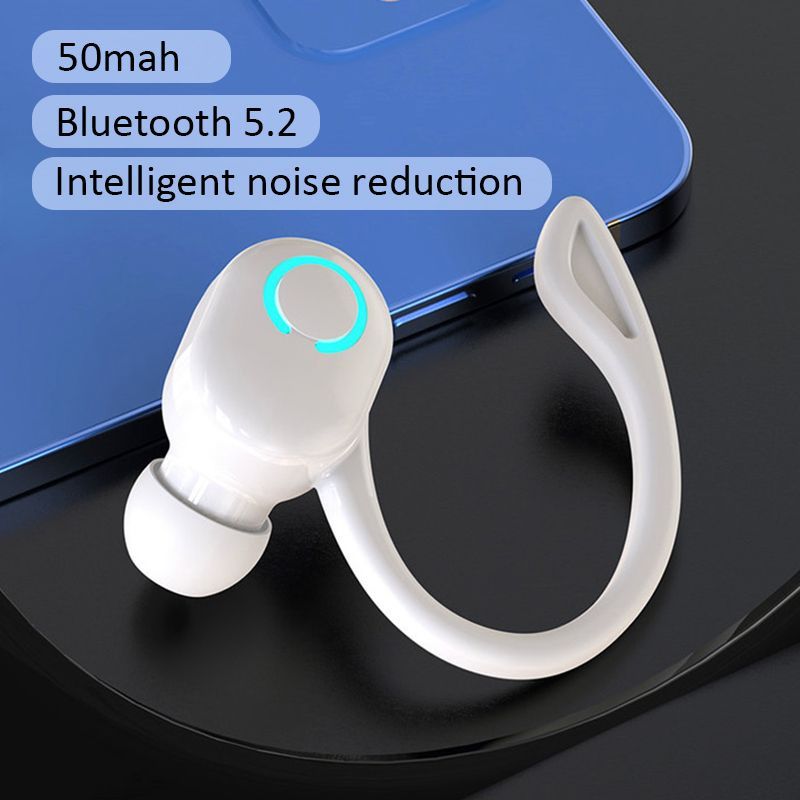 Casque Bluetooth S10 5.2 à crochet d'oreille, faible latence, réduction du bruit, casque mono-oreille sans fil pour le sport et les affaires_voghion.com