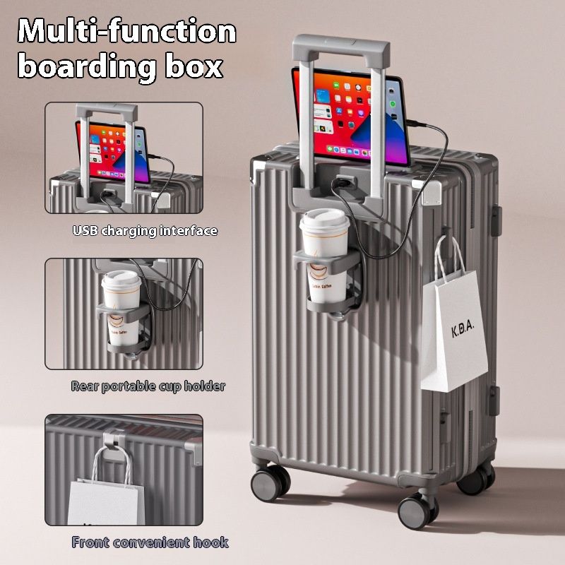 Multi functional luggage, female trolley male sturdy and durable, student universal wheel password, travel , leather_voghion.com