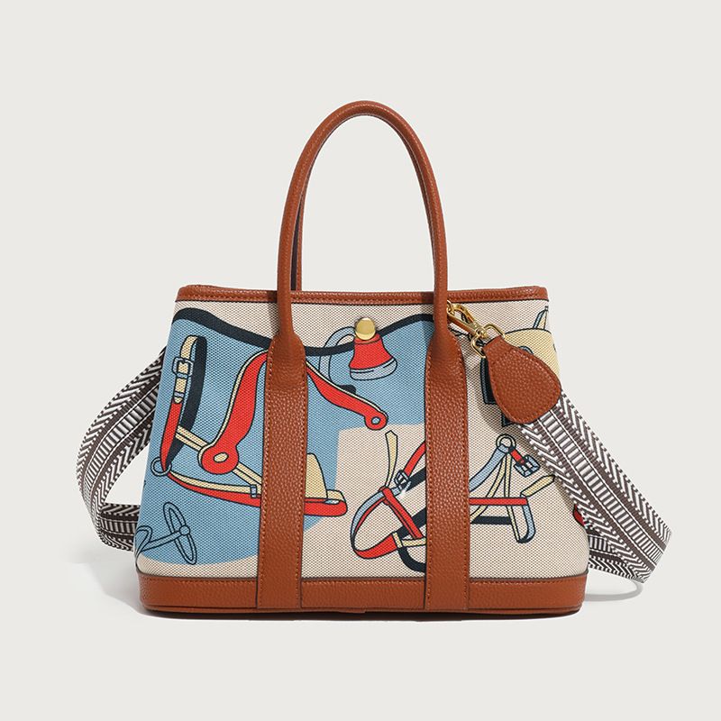 Canvas Bag Garden Bag Classic Painted Tote Women's Bag Graffiti Large Capacity Stylish Handbag For Women_voghion.com