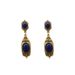 Orecchini a bottone in lapislazzuli naturale per donna, in argento, placcati in rame, oro antico, gioielli classici francesi blu_voghion.com