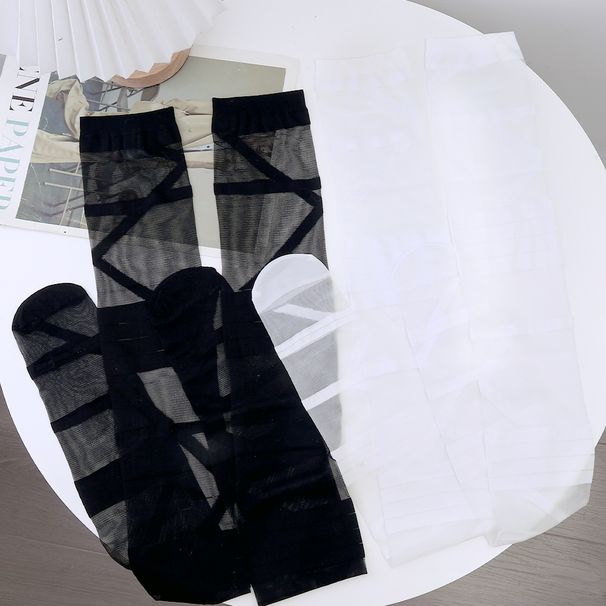 Gothic Lolita Strümpfe Für Frauen Ultradünne Transparente Seidensocken Oberschenkelhohe Lange Socke Y2k Mädchen Kniestrümpfe Strümpfe_voghion.com