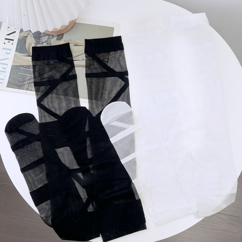 2025 Gothic Lolita Strümpfe Für Frauen Ultradünne Transparente Seidensocken Oberschenkelhohe Lange Socke Y2k Mädchen Kniestrümpfe Strümpfe_voghion.com
