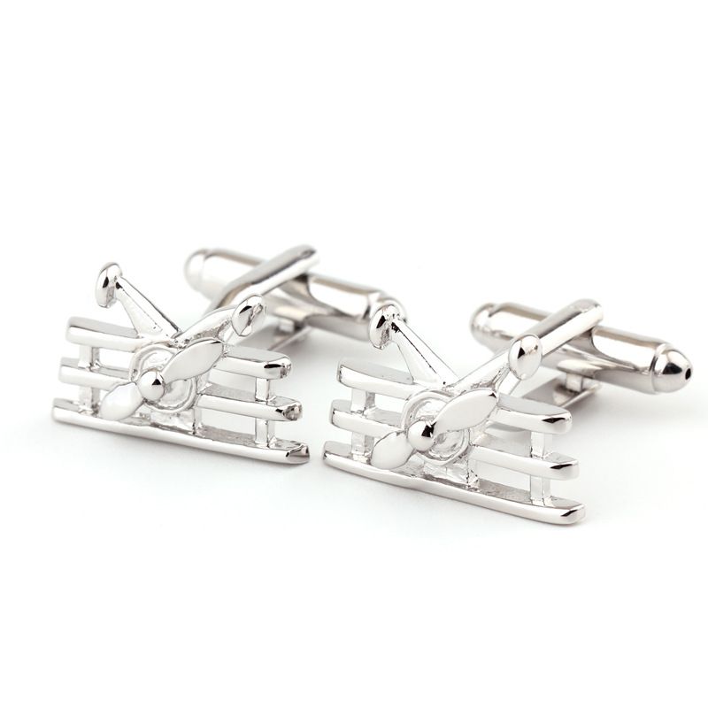 Gemelli in metallo in stile aeronautico, polsini con bottone per camicia francese da uomo_voghion.com