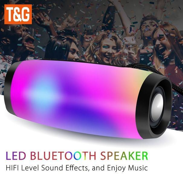 Wireless Speaker; Waterproof Speaker With Colorful LED Light; Portable Outdoor 3D Stereo Bass Luminous Speaker_voghion.com