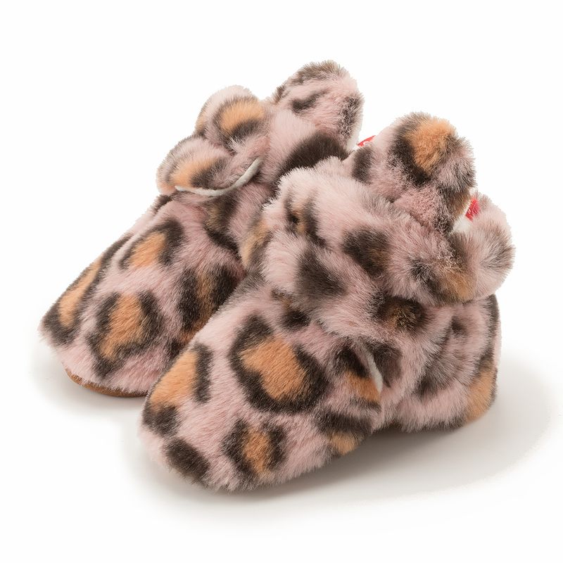 Kids' shoes  autumn and winter new baby shoes leopard print fluffy soft sole learning to walk without falling off baby socks shoes boots_voghion.com