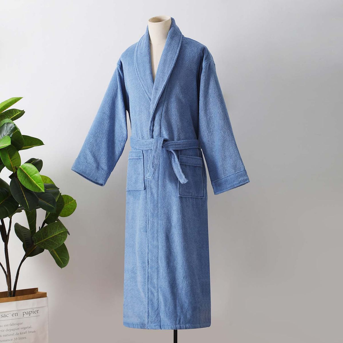 Ren bomullsbadrock för hotell, extra lång nattlinne för män och kvinnor, absorberande A-klassig badrock för hemmabruk_voghion.com