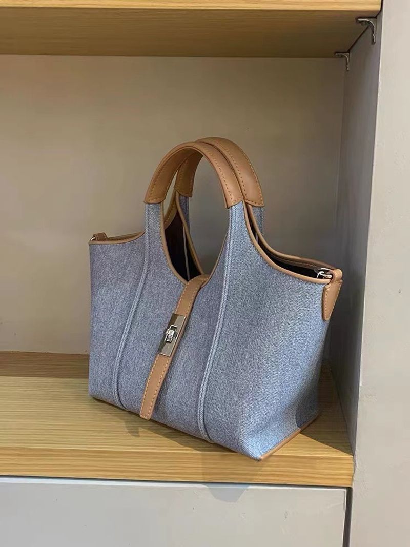 Sac seau en toile pour femme, grande capacité, panier à légumes, sac seau décontracté, sac à main de voyage, sac à bandoulière_voghion.com