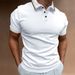2025d New Men's Short Sleeve Ribbed Collar Polo Shirt Trendy Breathable_voghion.com