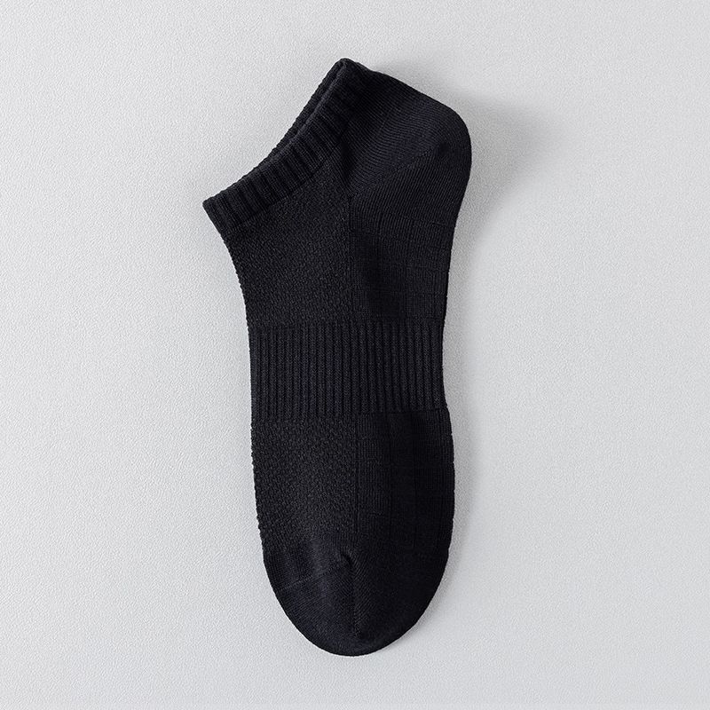 2025e Plus Men's Short Cotton Summer Thin Breathable Deodorant Sweat-Absorbing Seamless Mesh Large Size White Boat Socks_voghion.com