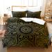 Black And Gold Brushed Chemical Fiber Digital Printing Golden Pattern Psg Bedding Three Piece Bed Sheet_voghion.com