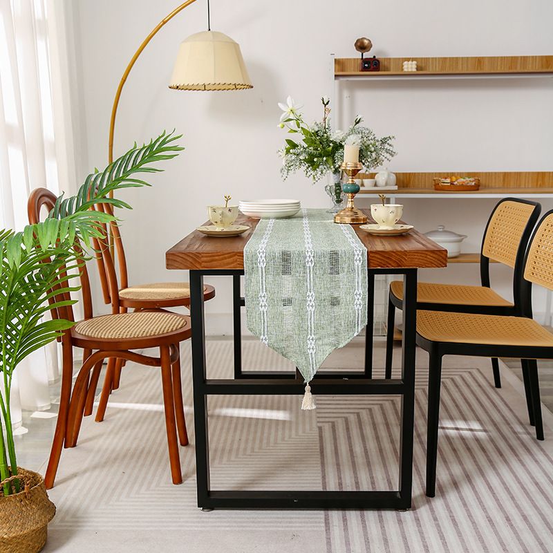 Jacquard Table Runner Color Matching Striped Jacquard Handmade Sharp Corners Holiday Decoration Long Tablecloth Table Runner_voghion.com