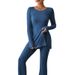 Maglione a coste da donna - Pullover a maniche lunghe slim fit, tinta unita ed elegante per autunno e inverno_voghion.com