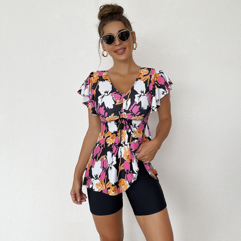 2023 New Swimwear Women's Sexy Split Conservative Flat Angle Swimwear_voghion.com