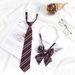 Abito JK Lazy No-Tie stile college giapponese a righe marrone da uomo uniforme accademica papillon rosso per donne coppie_voghion.com