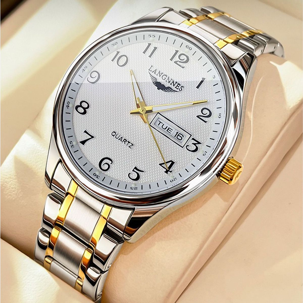 Double Calendar Week Men's Watch Swiss Non Mechanical Fashion Watch High End Fully Automatic Quartz Watch_voghion.com