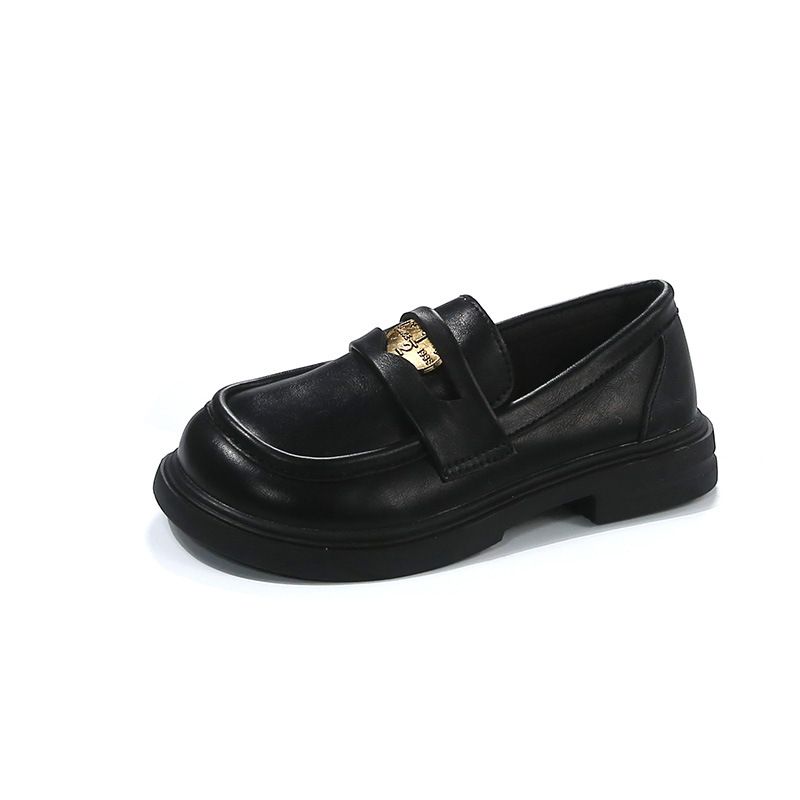 Children's Shoes Spring And Autumn Girl Princess Soft Sole Autumn Black Children's Loafers Shoes Single Shoes_voghion.com