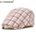 Žhavý výprodej BUTTERMERE Beret Pink Plaid Flat Ladies Ivy Cap Jarní designová nastavitelná 2024 Nová značka Dámský klobouk_voghion.com