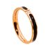 Fashionable And Simple Rose Gold Two-Stone Diamond-Inlaid Titanium Steel Ring For Couples_voghion.com