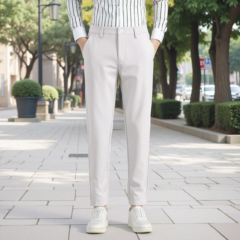 Men's Clothing Spring And Autumn Small Suit Pants Men's Thickened Small Straight Drop Pants_voghion.com