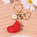 Portachiavi in pelle a forma di cuore, nuovo e grazioso ciondolo a forma di cuore di pesca imbottito in cotone, decorazione per borsa a forma di ape e fiore, piccolo_voghion.com
