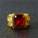 Haiyi Modeschmuck 15,5 MM Rot Strass Gold herren Ring_voghion.com