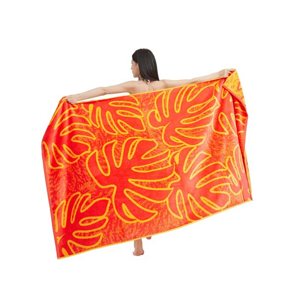 Καθαρό βαμβακερό πολυτελές στυλ μεγάλη πετσέτα μπάνιου διπλής όψης, υφαντό, βελούδινο, παχύρρευστο βαμβάκι, πετσέτα μπάνιου στη θάλασσα_voghion.com