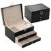 Multifunctional Jewelry Box Large Three Layer Lockable Leather Jewelry Storage Box Earring Jewelry Box Earring Storage Box_voghion.com