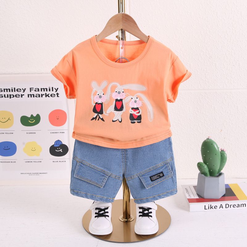 Children's 2024 short sleeved new two-piece set summer clothing trend for boys, babies, and babies_voghion.com