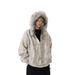 Streetwear Mountain Eagle Hooded Puffer Jacket – Oversized Tie-Dye Winter Coat With Faux Fur Trim, Heavyweight Polyester Fill_voghion.com