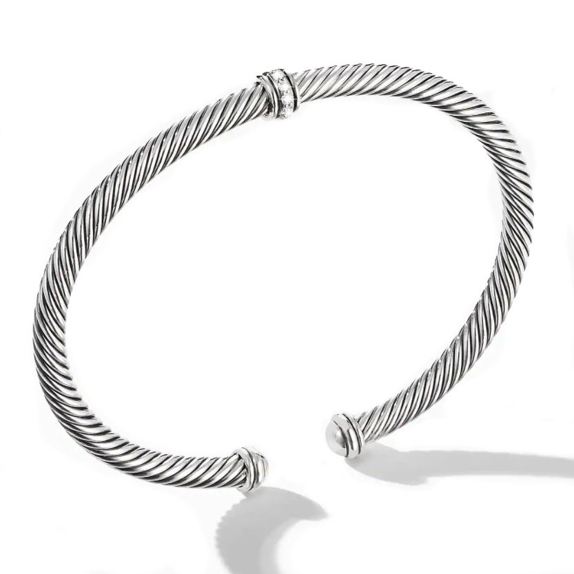 Edelstahl Sternenhimmel Dia Sier Titan Stahl Drahtseil Einfaches offenes Armband_voghion.com