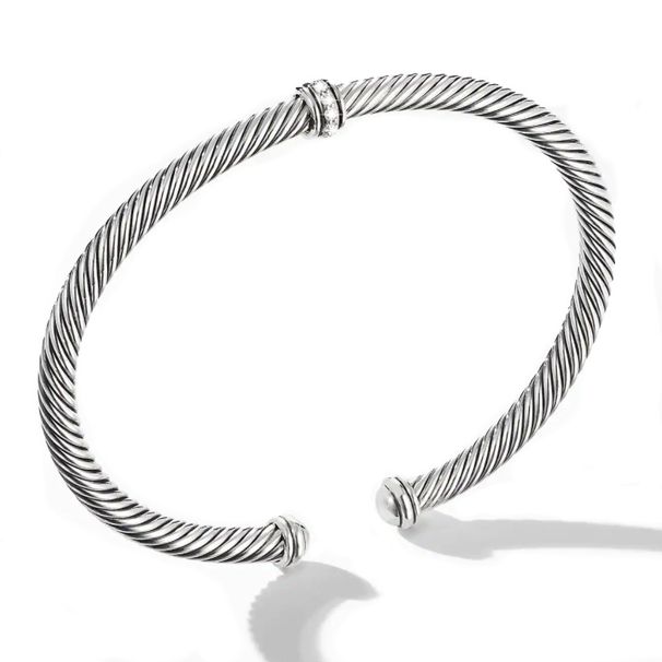 Edelstahl Sternenhimmel Dia Sier Titan Stahl Drahtseil Einfaches offenes Armband_voghion.com