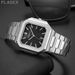 PLADEN Brand Watch, Fashion Business Classic Square High Quality Luminous Stainless Steel Quartz Men's Watch_voghion.com