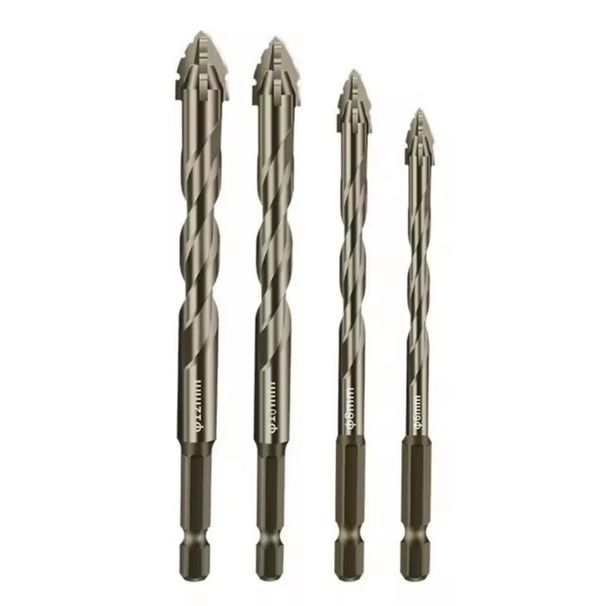 Four-Edged Eccentric Drill Bit Skewed Head High Hardness Tile Drill Bit Serrated Concrete Drill Bit Set For 4/6Pcs Drilling Tool_voghion.com