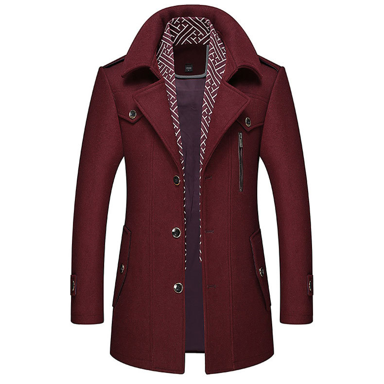 Herrenbekleidung Neuer Wollmantel für Herren im Herbst und Winter mit Schalkragen und warmer Wollwindjacke für Herren im mittleren Alter_voghion.com