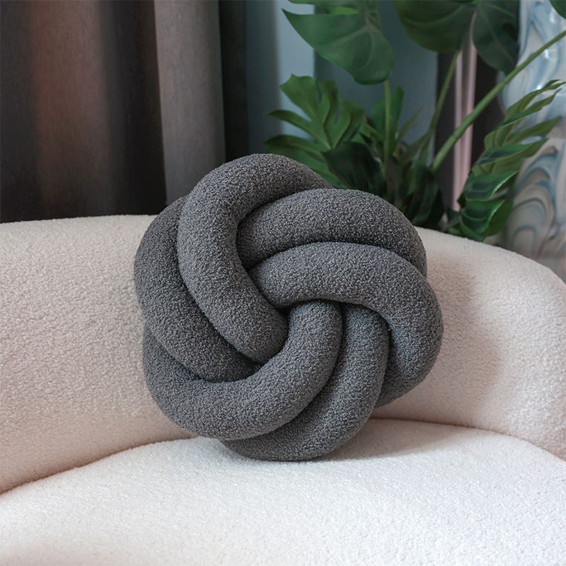 Nordic Sherpa Pillow With Braided Rope - Handmade Round Cushion For Sofa/Bed (Cozy & Stylish Home Decor)_voghion.com