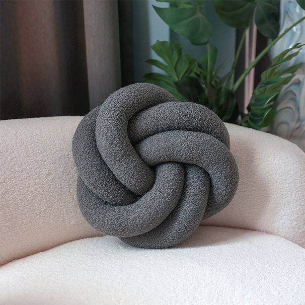 Nordic Sherpa Pillow With Braided Rope - Handmade Round Cushion For Sofa/Bed (Cozy & Stylish Home Decor)_voghion.com