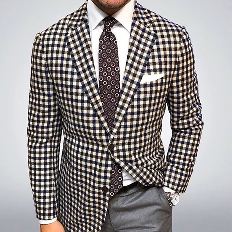Abbigliamento uomo Giacca da uomo casual scozzese_voghion.com