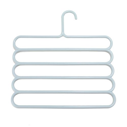 5-Tier Space-Saving Pants Hanger – Non-Slip Plastic Clips For Jeans, Trousers & Skirts – Foldable Closet Organizer_voghion.com