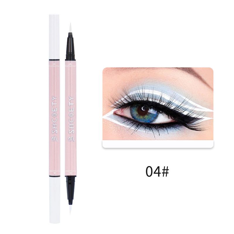 Penna liquida per eyeliner ultra sottile a doppia estremità SHCOETY - Liscia, a lunga tenuta, resistente al sudore e impermeabile - Asciugatura rapida e anti-sbavatura_voghion.com