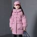 Piumino lungo da bambina – Giacca invernale alla moda con piumino d'anatra bianco al 50% (120-160 cm, 3 colori, design con cappuccio in stile coreano)_voghion.com