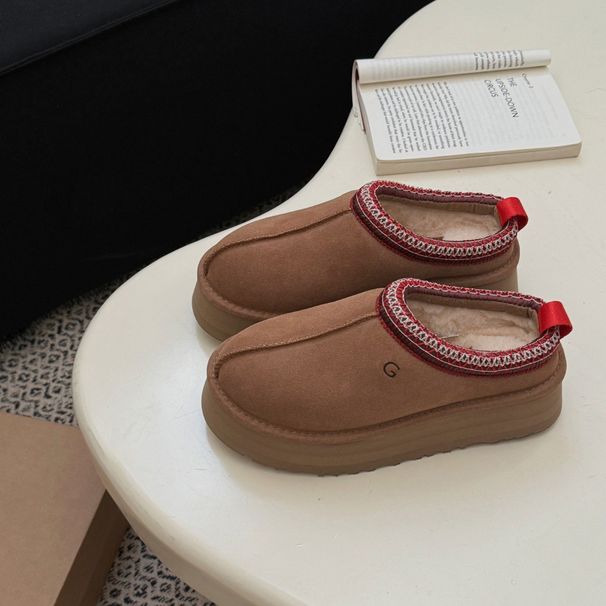 26xx Correct Logo 1 Upgraded Version Gigi Same Tatz Snow Boots For Women Winter Ethnic Style TAZZ Wool Thick Sole Warm Shoes_voghion.com