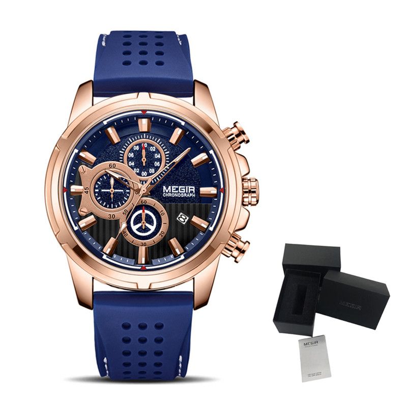 Sport Watch Chronograph Silicone Strap Men Watch  Luxury Quartz Clock Waterproof Big Dial Wristwatch_voghion.com