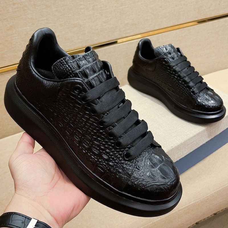 2023 Neue Sommer Krokodilmuster Schwarz Herren Atmungsaktiv Für Laufen Und Freizeit Sport Board Schuhe_voghion.com