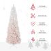 6' Tall Unlit Pencil Fir Artificial Christmas Tree With Realistic Branches And Steel Base, Pink And White_voghion.com