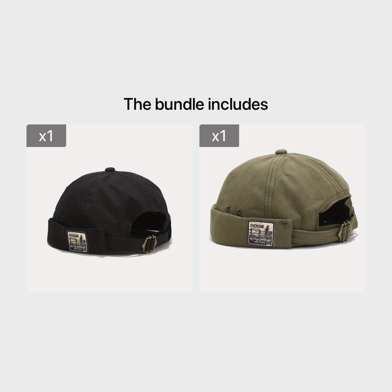 Vintage Docker Cap Brimless Hat Breathable Beanie Hats Cotton Retro Adjustable Sailor Cap Men's Hip Hop Hat_voghion.com