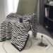 New Multifunctional Zebra Print Warm Thick Office Sofa With Knitted Cover Blanket_voghion.com