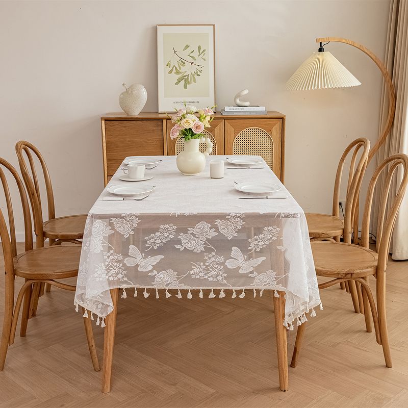 Small Fresh Lace Tassel Tablecloth Home Rectangular Tablecloth Tablecloth Decorative Coffee Table Cover Cloth_voghion.com