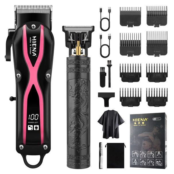 Professional Hair Clipper & Trimmer Set – Digital Display, 3-6H Runtime, Waterproof Blades For Bald Fades, Beard & Pet Grooming (12 Configurations)_voghion.com