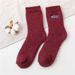 2 pcs of wool socks women's warm wennuan letter embroidery plus velvet cashmere thick warm terry mid-tube socks_voghion.com