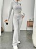 2025 Autumn New Knitted Sleeve Fashion With Inner Hoodie And Long Pants Two Piece Set_voghion.com